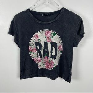 Recycled Karma Graphic Crop Top Tee Rad Floral XL